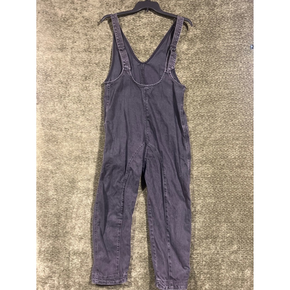 We The Free Free People Jumpsuit Womens Small Black Denim Overalls Relaxed Fit